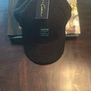 bebe Black Textured Cap